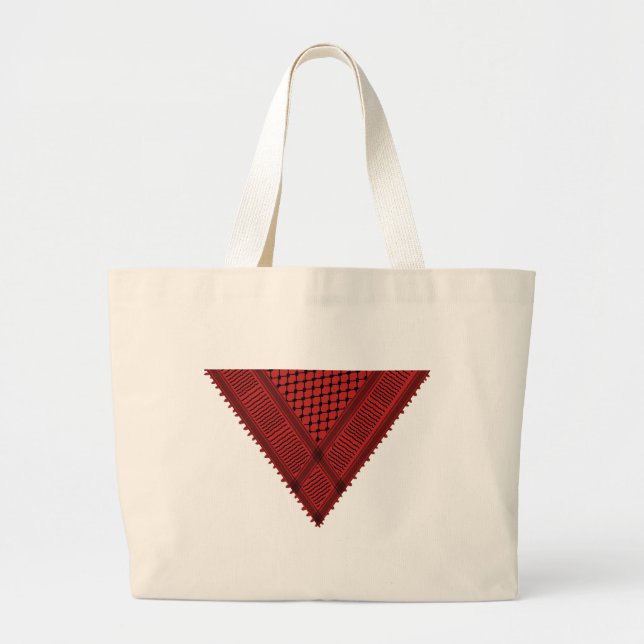 Grand Tote Bag triangle rouge Keffiyeh symbole de résistance de l (Devant)
