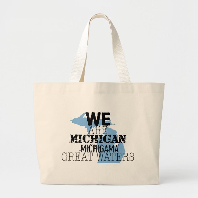 Grand Tote Bag Tribal Michigan Michigama Great Waters vers le nor (Devant)