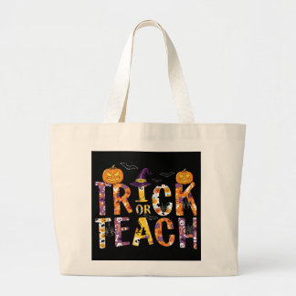 Grand Tote Bag Trick ou Teach/Halloween/Enseignant/Ordinateur por