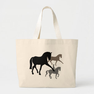 Grand Tote Bag Trio de chevaux de dressage