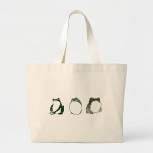 Grand Tote Bag Trio de grenouilles japonaises grumeuses crapauds