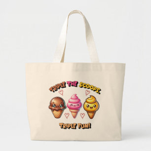 Grand Tote Bag Triple les Scoops, Triple Fun !