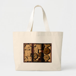 Grand Tote Bag Triptyque de vieille montre