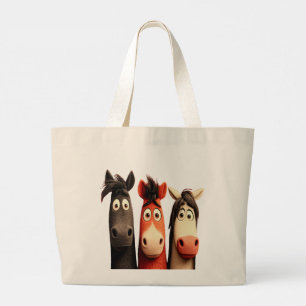 Grand Tote Bag Trois Chevaux Drôles