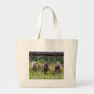 Grand Tote Bag Trois étalons de poney de Shetland - Fourre-tout