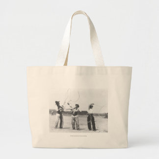Grand Tote Bag Trois hommes lassoing.