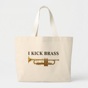 Grand Tote Bag Trompette dorée en cuivre