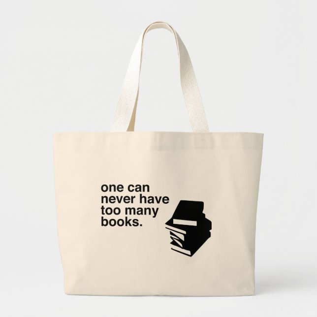 Grand Tote Bag trop de livres (Devant)