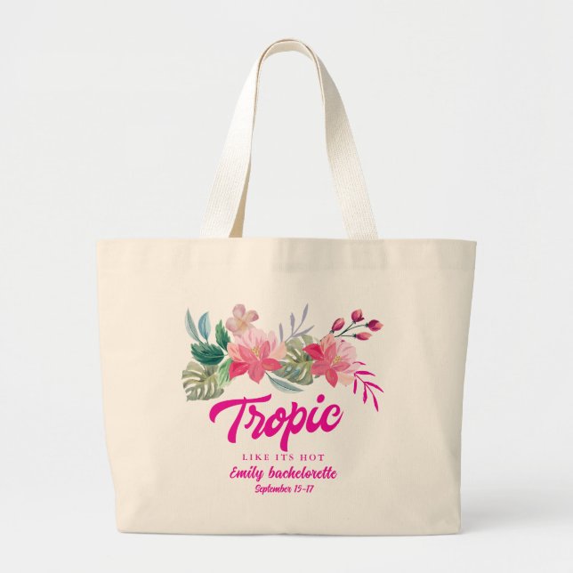 Grand Tote Bag Tropical comme c'est chaud, week-end de bacheloret (Devant)