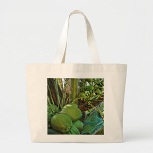 Grand Tote Bag Tropical Green Coconuts Island Palm Trees