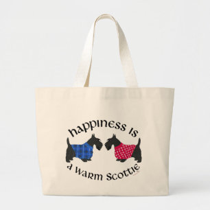 Grand Tote Bag Trotters Écossais Noirs Bonheur