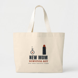 Grand Tote Bag Trousse de Survie pour Nouvelle Maman Cadeau Drôle