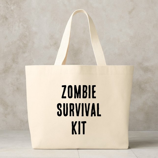 Grand Tote Bag Trousse de Survie Zombie (Créateur téléchargé)