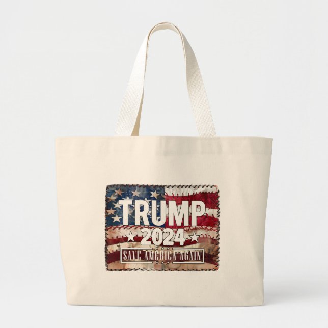Grand Tote Bag Trump ! sauve à nouveau l'Amérique. (Devant)