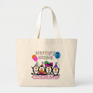 Grand Tote Bag Tshirts et cadeaux d'anniversaire 3ème de Penguins