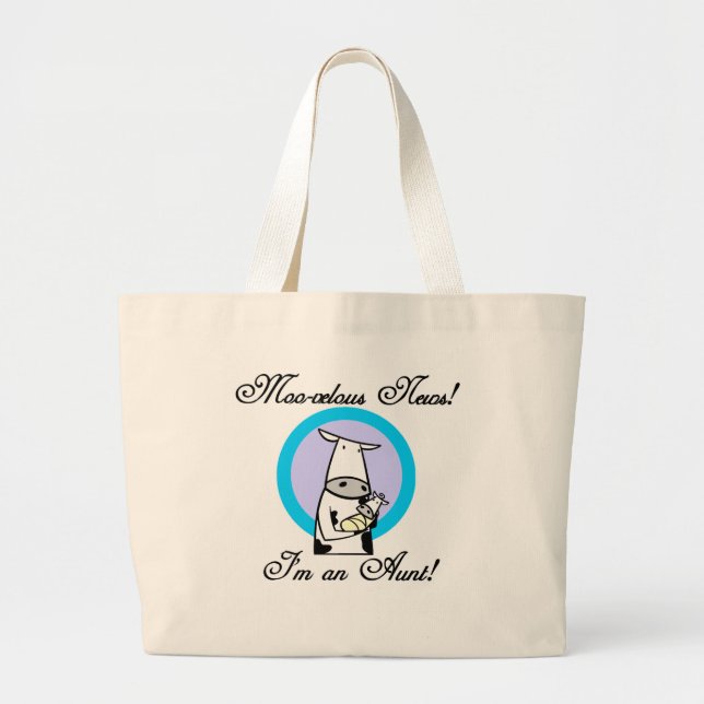 Grand Tote Bag Tshirts et cadeaux de la nouvelle tante Moo-velous (Devant)