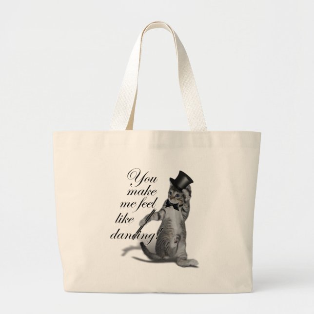 Grand Tote Bag Tu me fais sentir comme Danser ! Tap Chat de danse (Devant)