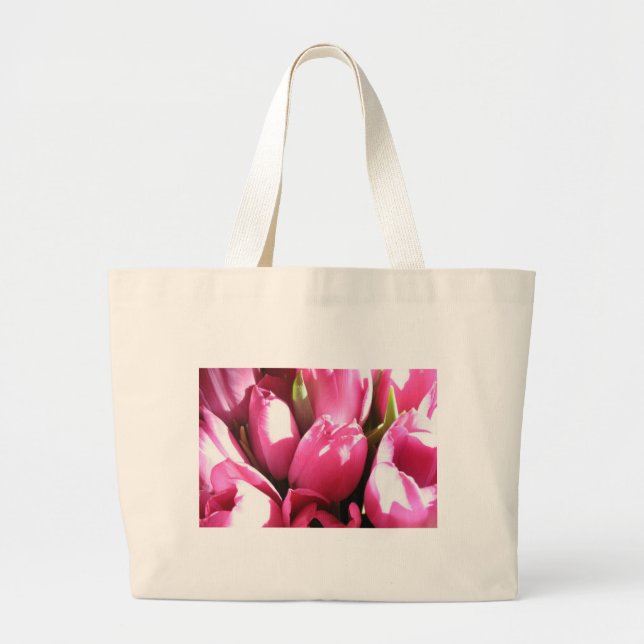 Grand Tote Bag Tulipes roses (Devant)