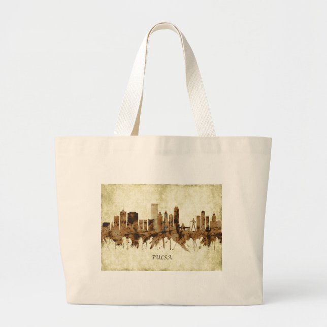 Grand Tote Bag Tulsa Oklahoma Cityscape (Devant)