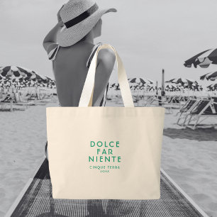 Grand Tote Bag Turquoise Dolce Far Niente Cinque Terra Travel