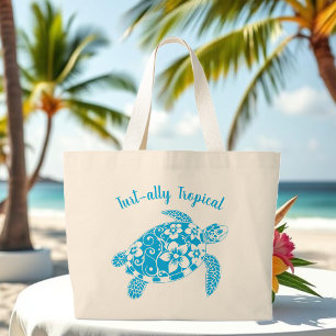 Grand Tote Bag Turtle Beach Fourre-tout-Bleu clair