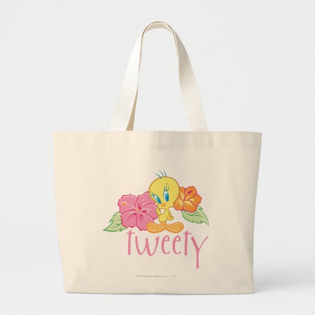 Grand Tote Bag TWEETY™ Fleurs tropicales (Devant)
