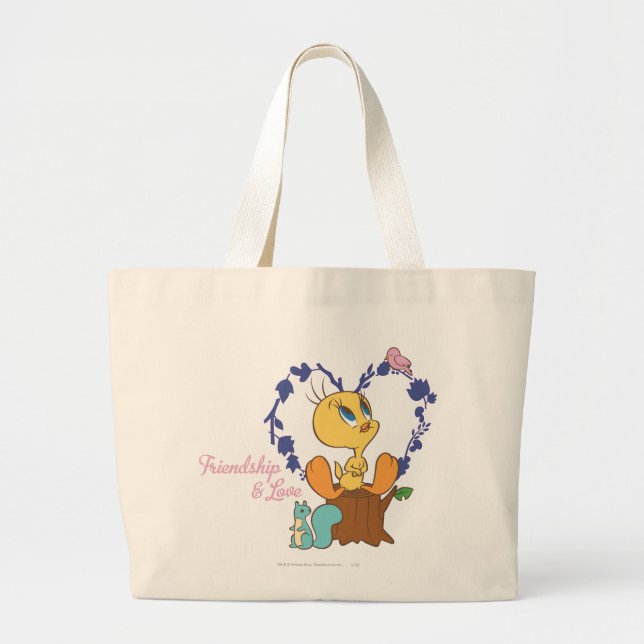 Grand Tote Bag Tweety "Friendship And Love" (Devant)