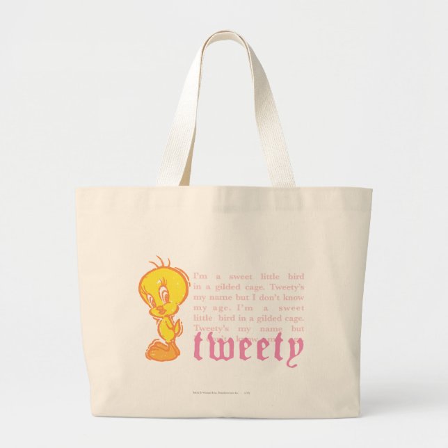 Grand Tote Bag Tweety "I Am A Sweet Little Bird" (Devant)