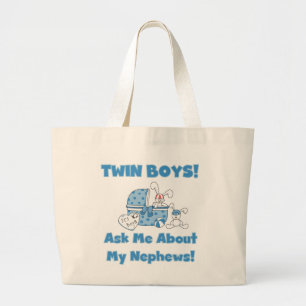 Grand Tote Bag Twin Boys Demandez Mon Nephew