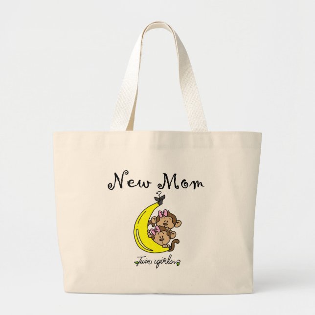 Grand Tote Bag Twin Girls New Mom T-shirts et cadeaux (Devant)