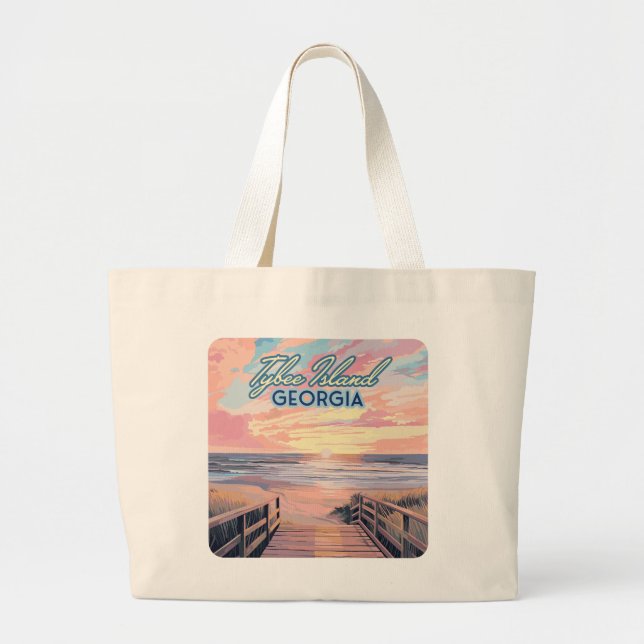 Grand Tote Bag Tybee Island Georgia Sunrise Beach Savannah (Devant)