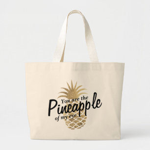 Grand Tote Bag Typographie drôle d'énonciations de faux d'ananas