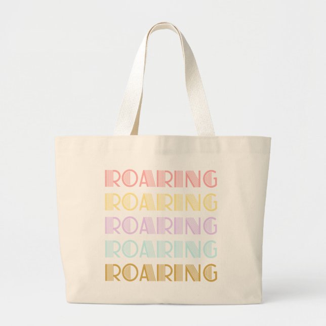 Grand Tote Bag Typographie Rétro Gras Imprimé (Devant)