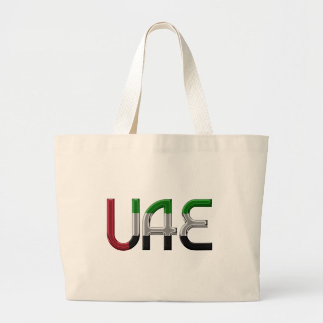 Grand Tote Bag UAE United Arab Emirat Flag Colors Typografy (Devant)