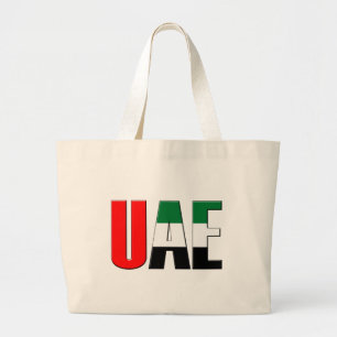 Grand Tote Bag UAE United Arab Emirat Flag Colors Typografy