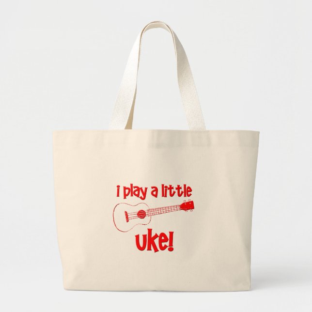 Grand Tote Bag Ukulélé rouge (Devant)