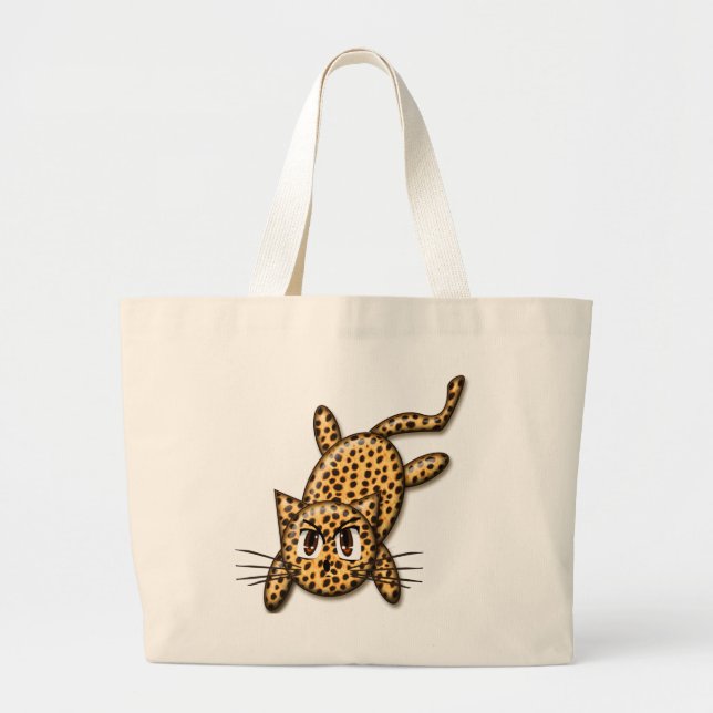 Grand Tote Bag Ultra mignonne Anime Leopard Kitty