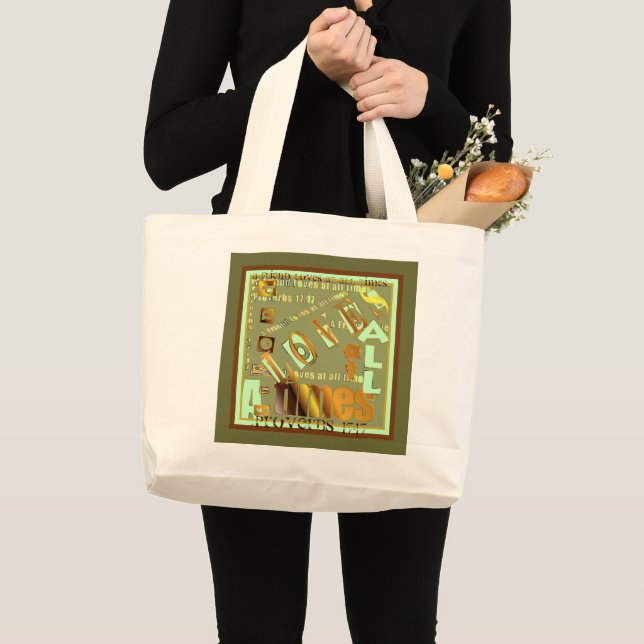 Grand Tote Bag Un Ami Aime En Tout Temps. (Devant (produit))