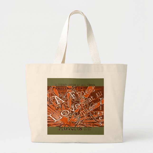 Grand Tote Bag Un Ami Aime En Tout Temps. - (Devant)