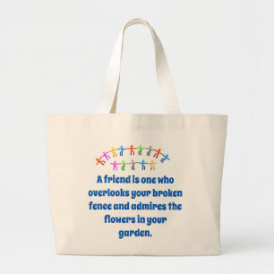 Grand Tote Bag Un Ami Est Celui Qui Oublie - Citation D'Amitié