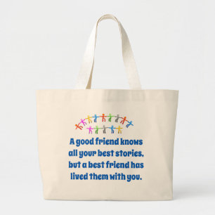 Grand Tote Bag Un Bon Ami Connaît Toutes Vos Meilleures Histoires