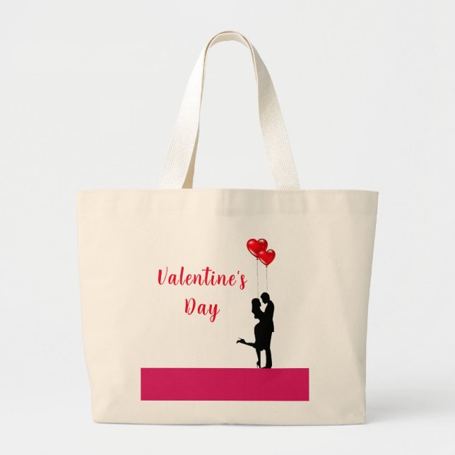 Grand Tote Bag Un couple amoureux de la silhouette romantique. Va (Devant)