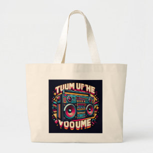 Grand Tote Bag Un gros graphique à botte avec "Monter le volume"