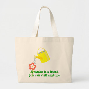 Grand Tote Bag Un jardin est un ami.. Joli jardin de fleurs