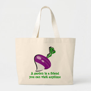 Grand Tote Bag Un jardin est un ami... mignon jardin de navet