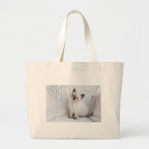Grand Tote Bag Un jeune chat de ragdoll se reposant sur la