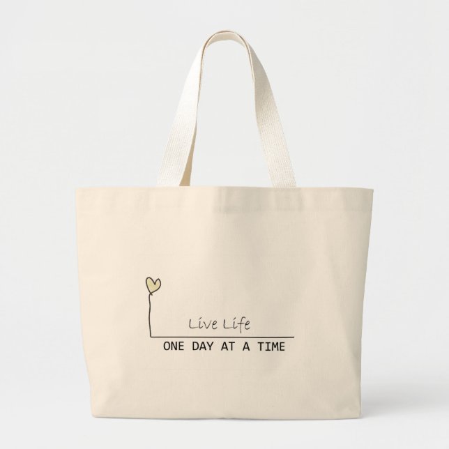 Grand Tote Bag un jour à au temps (Devant)
