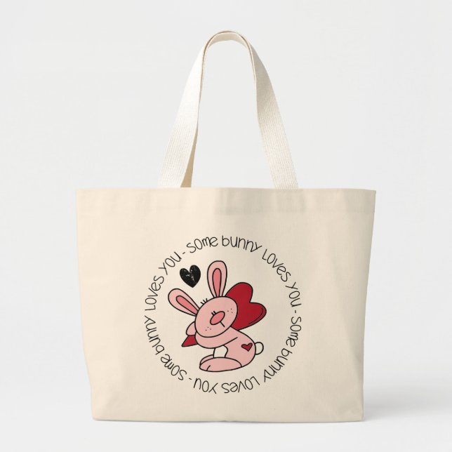 Grand Tote Bag Un Lapin T'Aime (Devant)