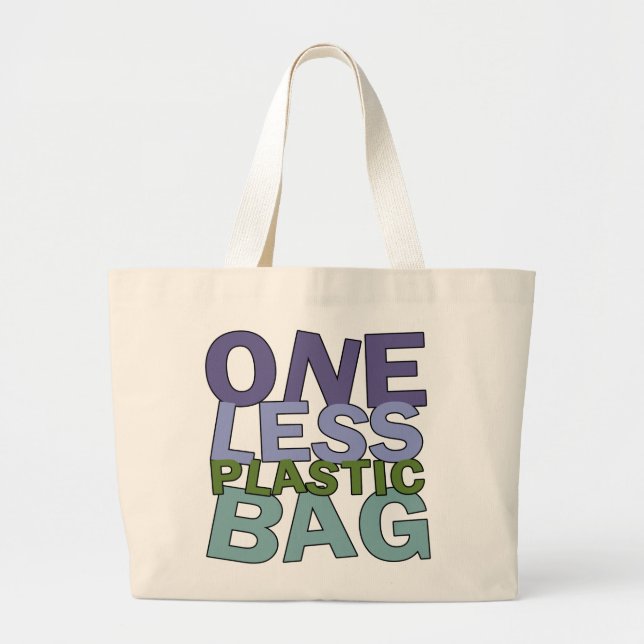 GRAND TOTE BAG UN MOINS DE SACHET EN PLASTIQUE (Devant)