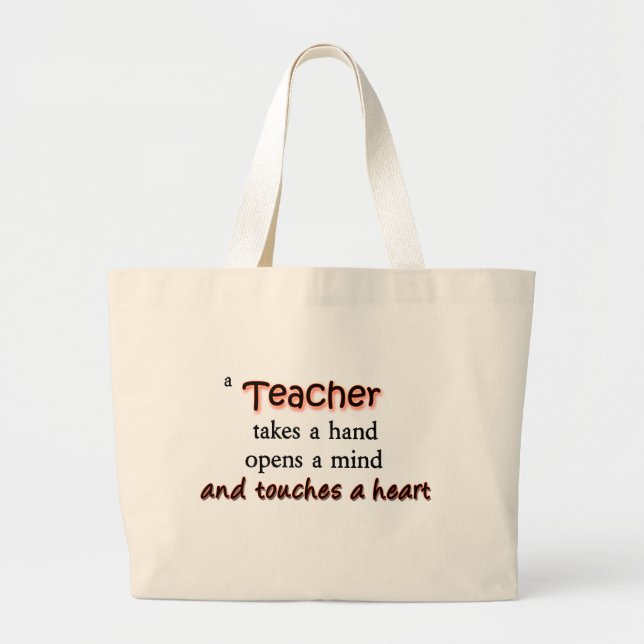 Grand Tote Bag Un professeur prend une main ouvre un esprit (Devant)